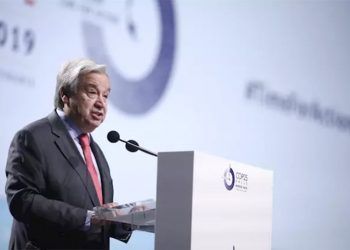 Antònio Guterres, secretario general de la ONU, durante su intervención. Foto: Europa Press