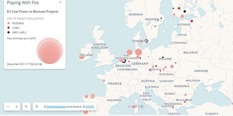 Proyectos en Europa de conversión de centrales de carbón en biomasa. Sandbag
