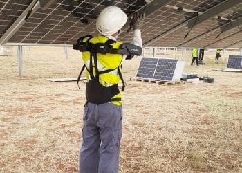 Usan «exoesqueletos» para construir dos parques solares en Carmona