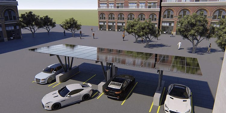 Entre las soluciones destacadas de Simply Solar: las estructuras para parking fotovoltaicos.