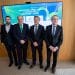Presentación de H2CYL. De izda. a dcha.: Javier Robador, gerente de H2CYL; Andrés Hernando, CEO de Hiperbaric; Rafael Barbero, Director General de Fundación Caja Burgos y Ginés Clemente, CEO de Aciturri.