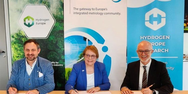 Acuerdo Hydrogen Europe, Hydrogen Europe Research y Euramet. Foto: Hydrogen Europe.