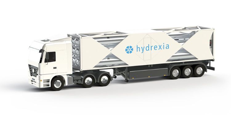 Tráiler para almacenamiento y distribución de hidrógeno de Hydrexia.