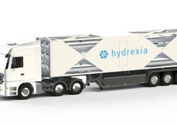 Tráiler para almacenamiento y distribución de hidrógeno de Hydrexia.