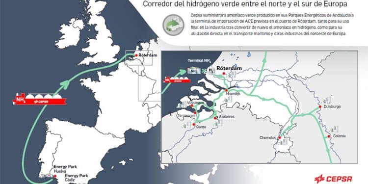 Acuerdo Cepsa - Yara Clean Ammonia para el corredor marítimo de hidrógeno verde.