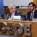 Presidente de Tecniberia, Joan Franco, y el subdirector general de Hidrocarburos y Nuevos Combustibles del Ministerio para la Transición Ecológica, José Luis Cabo. Foto. Tecniberia.