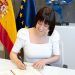 La ministra Diana Morant durante la firma del acuerdo entre España y China.