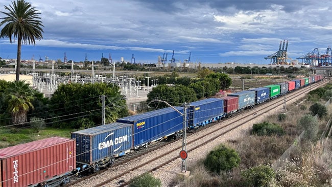 Tren de mercancías del Puerto de Valencia.