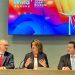 Juan Diego Díaz, presidente de la Asociación Empresarial Eólica, Teresa Ribera, ministra para la Transición Ecológica y Giles Dickson, CEO de WindEurope, en el acto de firma de Wind Charter.