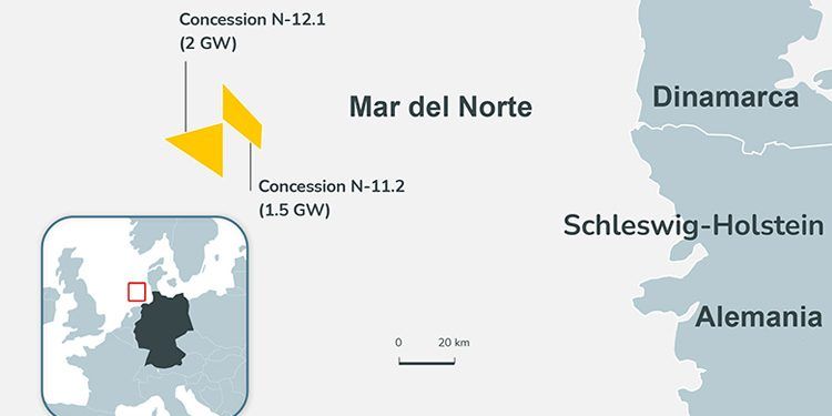 Emplazamiento del parque offshore de TotalEnergies en el Mar del Norte