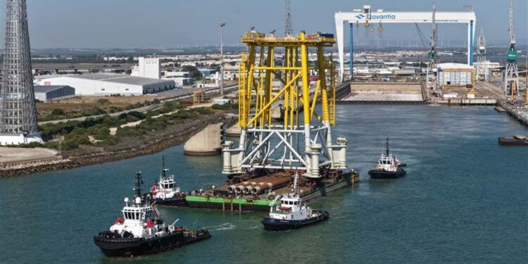 Navantia Seanergies entrega una nueva jacket eólica marina para Ocean Winds en Francia