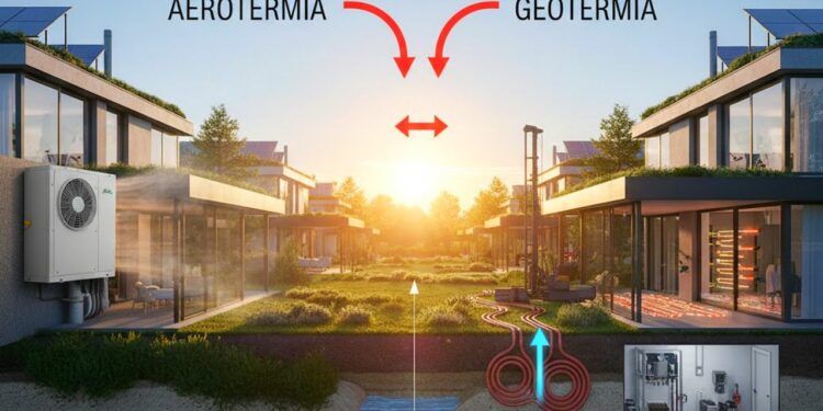 La aerotermia y la geotermia son dos formas de obtener energía renovable que aprovechan el aire y el subsuelo para climatizar viviendas con menos consumo eléctrico