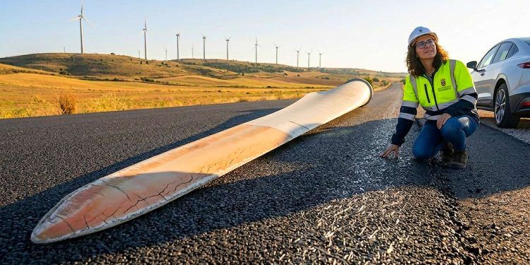 El uso de asfalto hecho con aerogeneradores permite dar una segunda vida a las hélices viejas convirtiéndolas en vías mucho más seguras y duraderas.