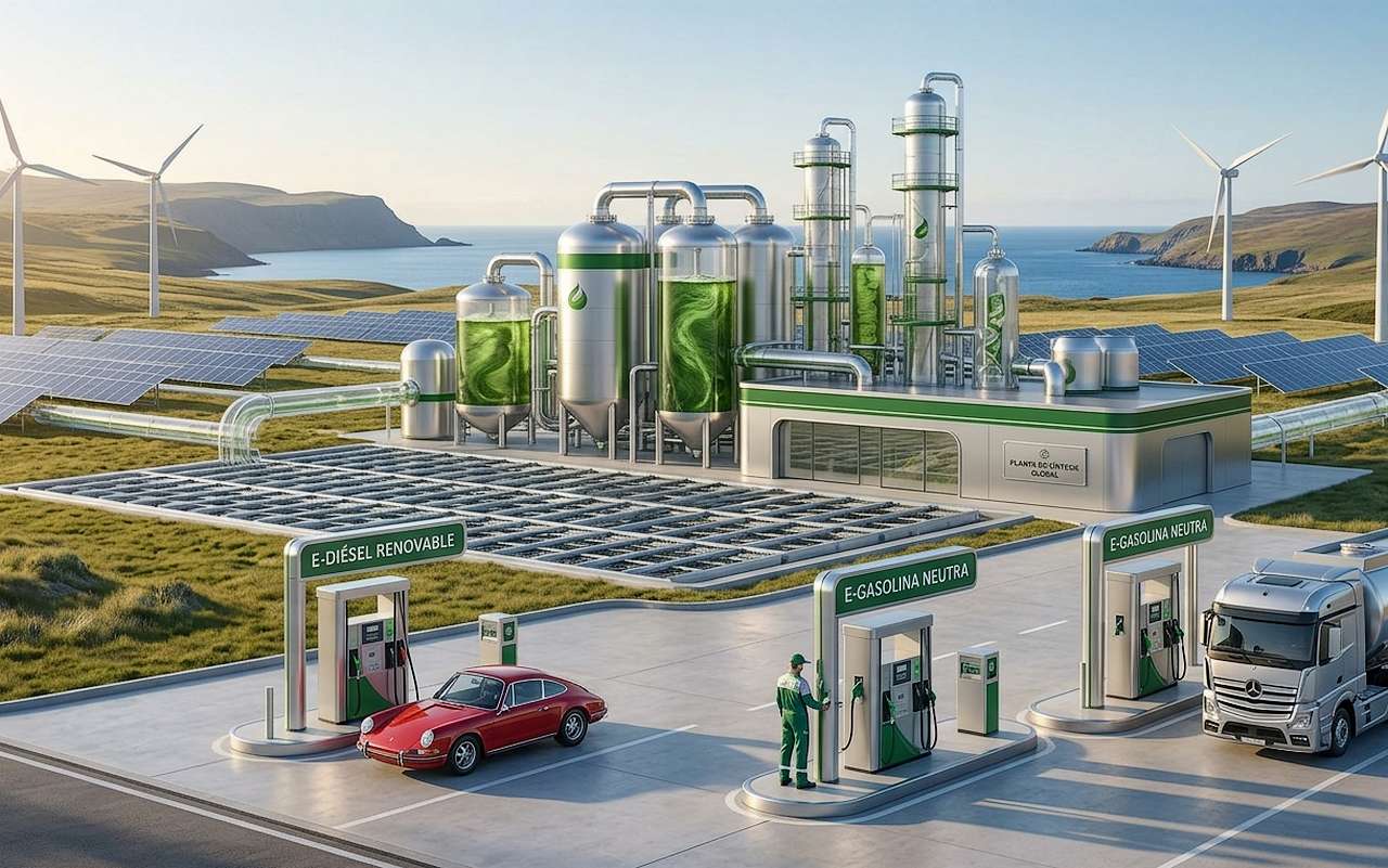 Esta tecnología de combustibles sintéticos aprovecha la infraestructura de distribución ya construida, evitando las inversiones millonarias necesarias para crear estaciones de carga o suministro de hidrógeno específicas.